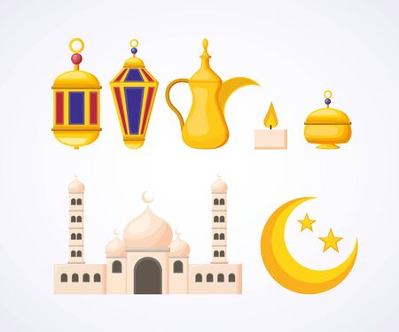 taj mahal lantern symbol ramadan kareem celebrationのイラスト素材