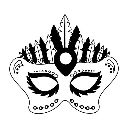 mask with feather decoration carnival vector illustrationのイラスト素材