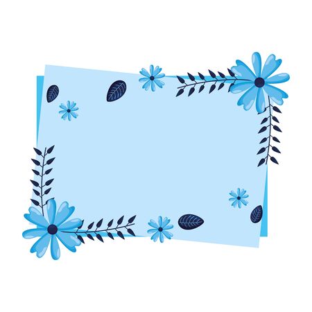 flowers badge decoration empty template vector illustrationのイラスト素材