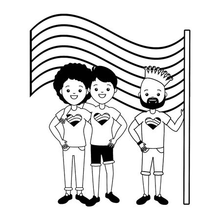 man and women flag lgbt pride vector illustrationのイラスト素材