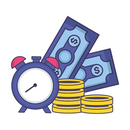 clock banknote coins money tax payment vector illustrationのイラスト素材