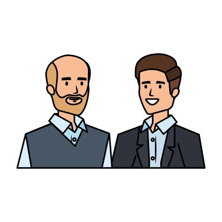 couple of businessmen avatars characters vector illustration designのイラスト素材