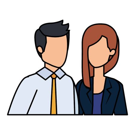 business couple avatars characters vector illustration designのイラスト素材