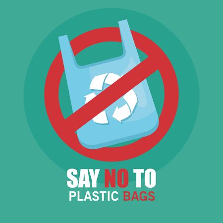 plastic bag recycle to save ecology vector illustrationのイラスト素材