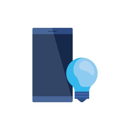 smartphone device with bulb light vector illustration designのイラスト素材