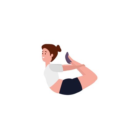 beauty woman practicing pilates position vector illustration designのイラスト素材