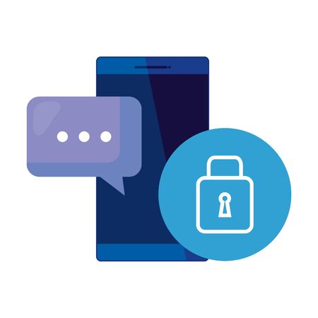 smartphone device with padlock security vector illustration designのイラスト素材