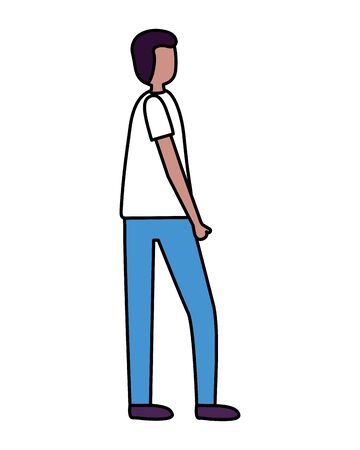 man standing activity outdoors on white background vector illustrationのイラスト素材