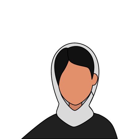 islamic woman with traditional burka vector illustration designのイラスト素材