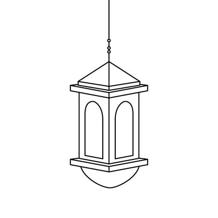 ramadan kareem lantern hanging icon vector illustration designのイラスト素材