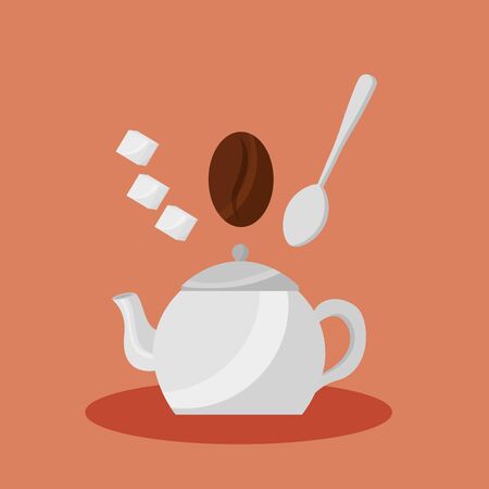 Coffee pot design, Drink breakfast beverage bakery restaurant and shop theme Vector illustrationのイラスト素材