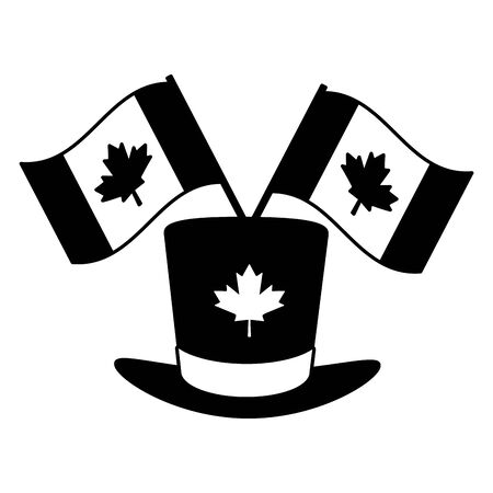 top hat flags happy canada day vector illustrationのイラスト素材