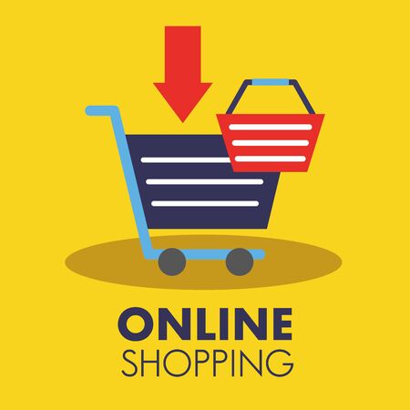 Shopping online icon design, ecommerce media market internet technology and retail theme Vector illustrationのイラスト素材