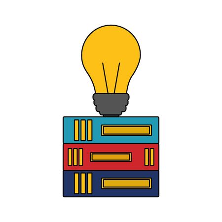 business books stacked bulb idea vector illustrationのイラスト素材