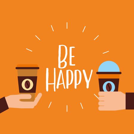 Coffee mugs design, Drink breakfast beverage bakery restaurant and shop theme Vector illustrationのイラスト素材