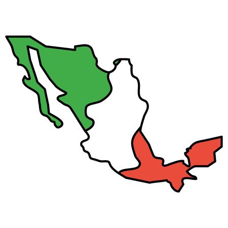 mexico map geography isolated icon vector illustration designのイラスト素材