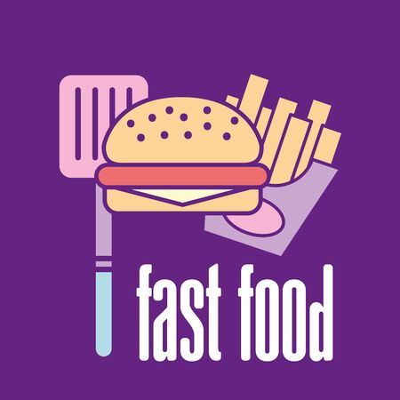 Fast food and hamburger design, restaurant menu dinner lunch cooking meal and tasty theme Vector illustrationのイラスト素材