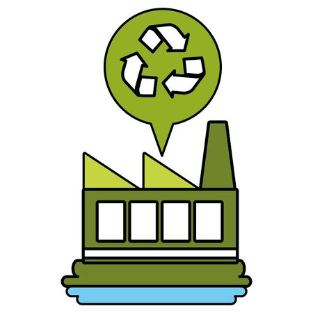 factory water recycle eco friendly environment vector illustrationのイラスト素材