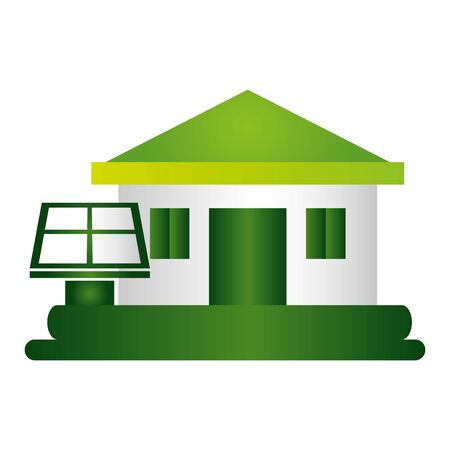house solar panel eco friendly environment vector illustrationのイラスト素材