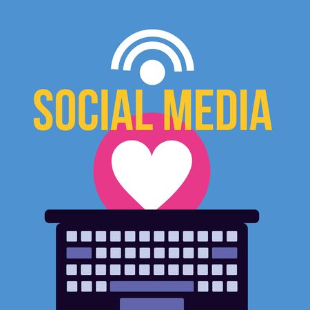 Social media and multimedia icon set, Apps communication and digital marketing theme Colorful design Vector illustrationのイラスト素材