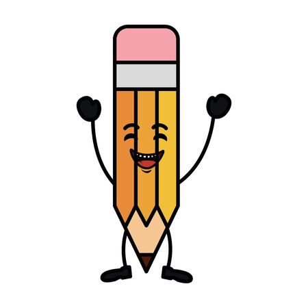 cute pencil kawaii character vector illustration designのイラスト素材