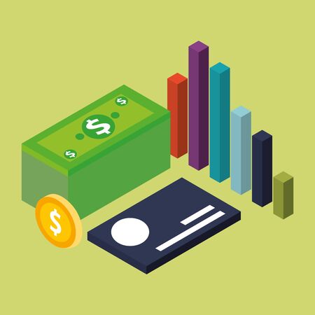 Money icon design, Financial item commerce market payment invest buy and economy theme Vector illustrationのイラスト素材