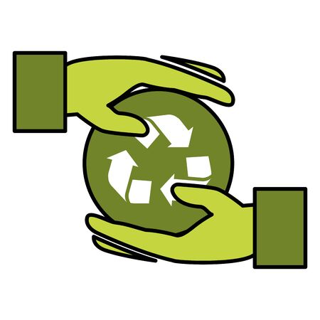 hands recycle eco friendly environment vector illustrationのイラスト素材