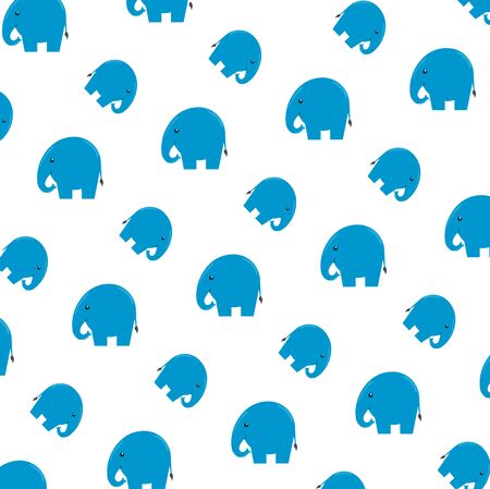 cute little elephants pattern background vector illustration designのイラスト素材
