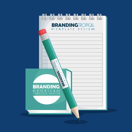 notebook with pencil to business branding product vector illustrationのイラスト素材