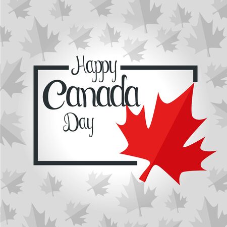 canada leaf to happy celebration holiday vector illustrationのイラスト素材