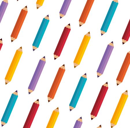 colors pencils education pattern background vector illustration designのイラスト素材