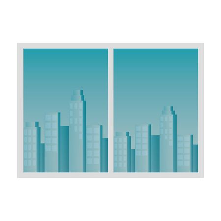 window with cityscape view scene vector illustration designのイラスト素材