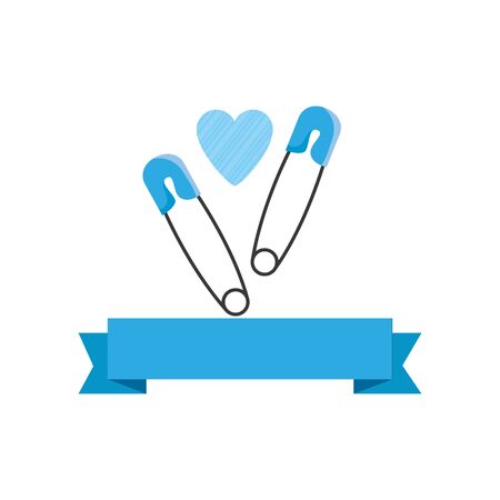 baby shower card with clothes pin vector illustration designのイラスト素材