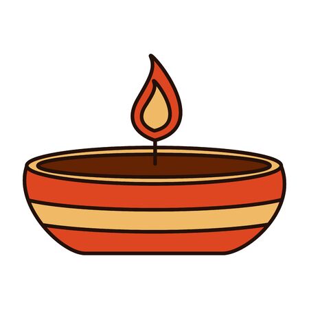 candle fire in ceramic dish vector illustration designのイラスト素材
