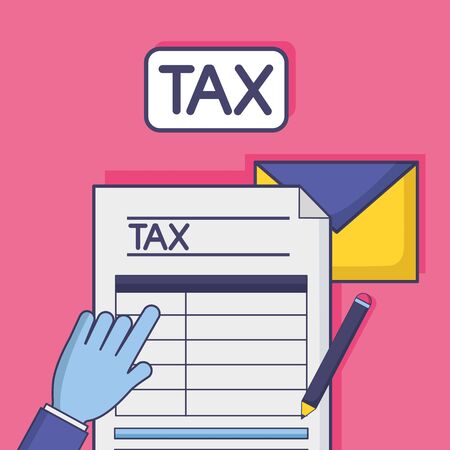 Tax and money symbol design, Finance accounting commerce market payment and government theme Vector illustrationのイラスト素材