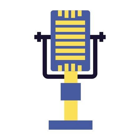 retro vintage microphone on white background vector illustrationのイラスト素材