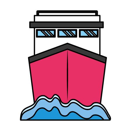 summer time cruise boat vacation travel vector illustrationのイラスト素材