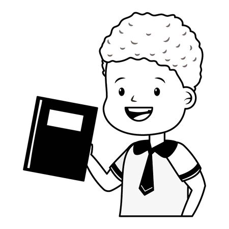 boy student with book back to school vector illustrationのイラスト素材
