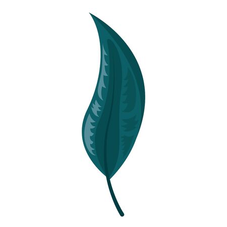 green leaf botanical foliage icon on white background vector illustrationのイラスト素材