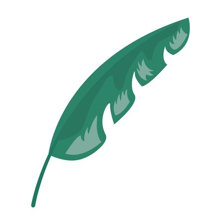 green leaf botanical foliage icon on white background vector illustrationのイラスト素材