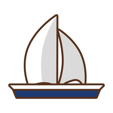 sailing boat travel on white background vector illustrationのイラスト素材