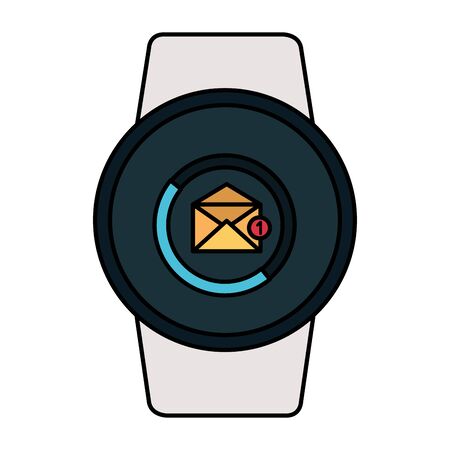 smartwatch with envelope email vector illustration designのイラスト素材