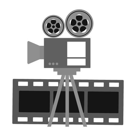 projector and film strip cinema movie vector illustrationのイラスト素材