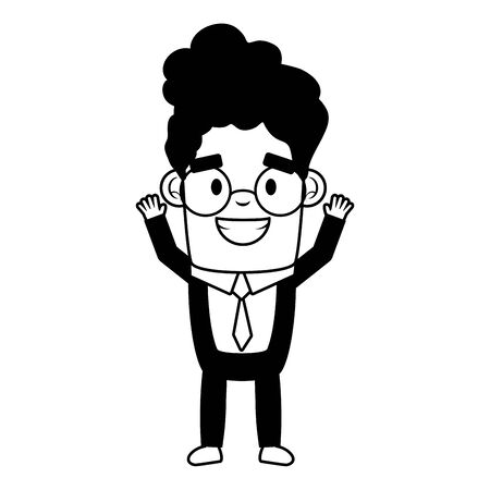 smiling businessman character on white background vector illustrationのイラスト素材