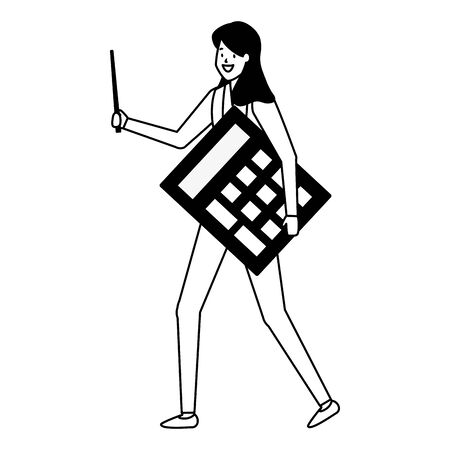 businesswoman holding calculator financial business work vector illustrationのイラスト素材