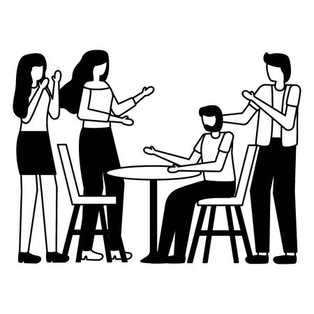 couples romantic love flat design vector illustrationのイラスト素材