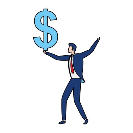 businessman dollar money symbol business success vector illustrationのイラスト素材