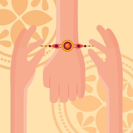 sacred rakhi raksha bandhan love celebration vector illustrationのイラスト素材