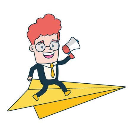 businessman marketing speaker send email vector illustrationのイラスト素材