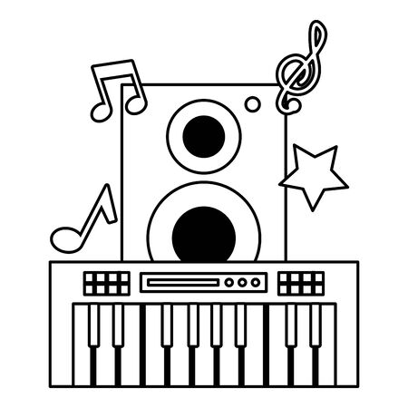 synthesizer speaker music festival on white background vector illustrationのイラスト素材